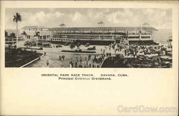 Oriental Park Race Track, Principal Entrance Grandstand Havana Cuba