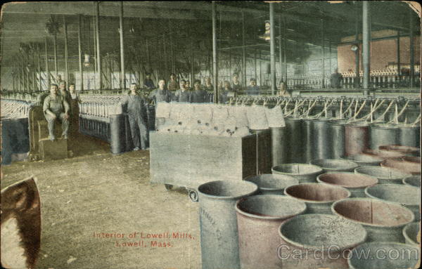 Interior of Lowell Mills Massachusetts