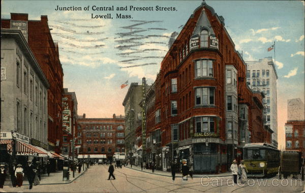 Junction of Central and Prescott Streets Lowell Massachusetts