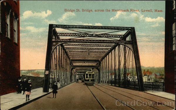 Bridge St. Bridge Across the Merrimack River Lowell Massachusetts