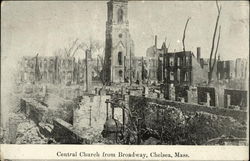 Central Church from Broadway Chelsea, MA Postcard Postcard