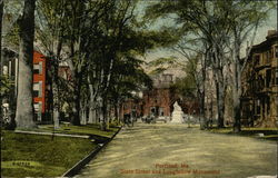 State Street and Longfellow Monument Postcard