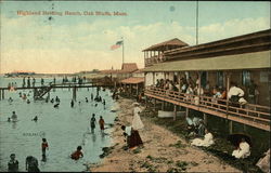 Highland Bathing Beach Oak Bluffs, MA Postcard Postcard