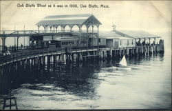 Oak Bluffs Wharf as it was in 1890 Postcard