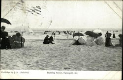 Bathing Scene At The Beach Ogunquit, ME Postcard Postcard