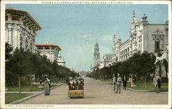 The Prado Looking West, Panama-California Exposition Postcard