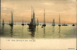 Misty Morning on New York Bay Postcard