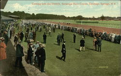 Coming Into the Stretch, Saratoga Race Course Saratoga Springs, NY Postcard Postcard