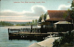 Lakeview Park, Boat Landing Lowell, MA Postcard Postcard