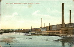 Mills on Merrimac River Lowell, MA Postcard Postcard