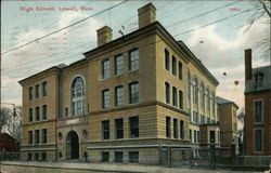 The High School In Downtown Lowell Postcard