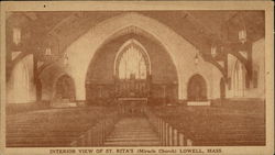 Interior View of St. Rita's (Miracle Church) Postcard