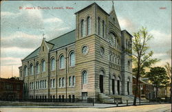 St. Jean's Church Lowell, MA Postcard Postcard