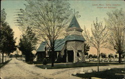 Edson Cemetery, Chapel and Driveway Lowell, MA Postcard Postcard