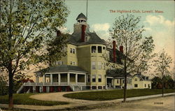 The Highland Club in Lowell Massachusetts Postcard Postcard