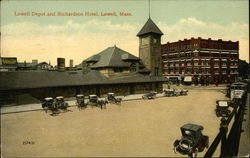 Lowell Depot and Richardson Hotel Postcard