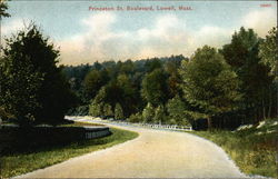 Princeton St. Boulevard Lowell, MA Postcard Postcard
