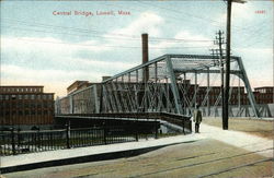 Central Bridge Lowell, MA Postcard Postcard