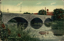Arch Bridge, Rogers Street Over Concord River Postcard