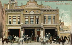 Central Fire Station Postcard
