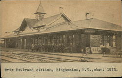 Erie Railroad Station About 1872 Postcard