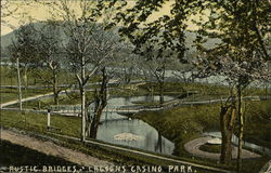 Rustic Bridges, Lagoons Casino Park Postcard