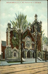 St. Paul's Roman Catholic Church Binghamton, NY Postcard Postcard