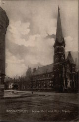 Corner Main & Front Street Postcard