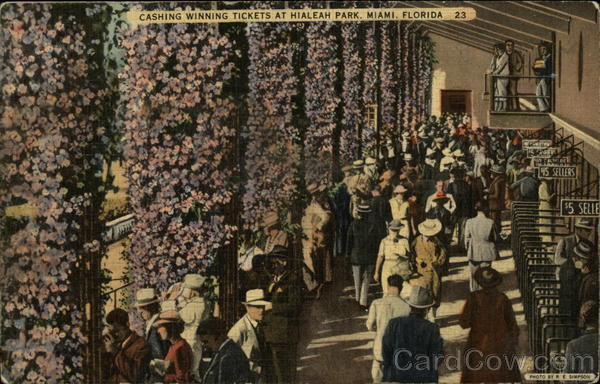 Cashing Winning Tickets at Hialeah Park Miami Florida