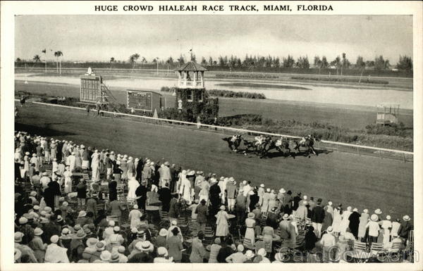 Crowd at Hialeah Race Track Miami Florida