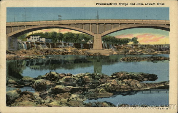 Pawtucketville Bridge and Dam Lowell Massachusetts