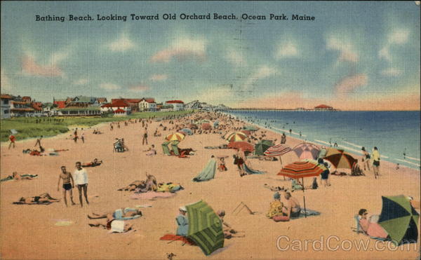 Bathing Beach Looking Toward Old Orchard Beach Ocean Park Maine