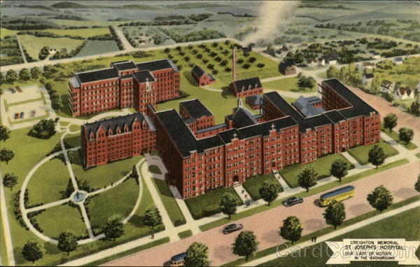 Creighton Memorial St. Joseph's Hospital Our Lady Of Victory In The Background Omaha Nebraska