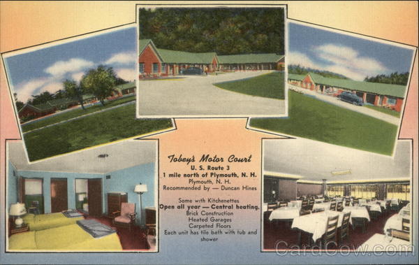 Tobey's Motor Court Plymouth New Hampshire