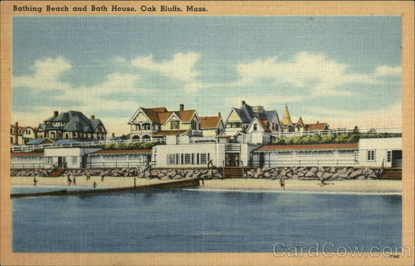 Bathing Beach and Bath House Oak Bluffs Massachusetts