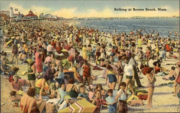 Crowds at the Beach Revere Beach Massachusetts
