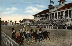 Race Track at Fairgrounds New Orleans, LA Horse Racing Postcard 