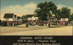 Admiral Auto Court Houston, TX Postcard Postcard