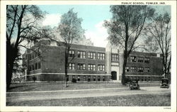 Public School Fowler, IN Postcard Postcard