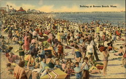 Crowds on the Beach Postcard