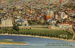 Aerial View Of Trenton, N.J. Showing Delaware River and Stacy Park New Jersey Postcard Postcard