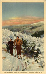 November Skiing on Cannon Mountain Postcard