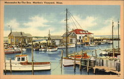 View of Harbor Menemsha, MA Postcard Postcard