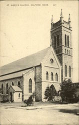 St. Mary's Church Milford, MA Postcard Postcard