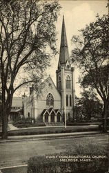 First Congregational Church Melrose, MA Postcard Postcard