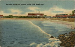 Marshall House and Bathing Beach Postcard