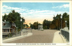 State of Maine Carlton Bridge Toll House Postcard