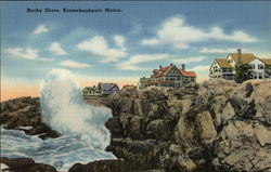 Rocky Shore Kennebunkport, ME Postcard Postcard