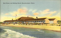 Bath House and Bathing Beach Kennebunkport, ME Postcard Postcard