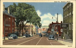Court Street Auburn, ME Postcard Postcard